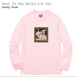 SUPREME 💯 Best in the World L/S Tee Dusty Pink L
